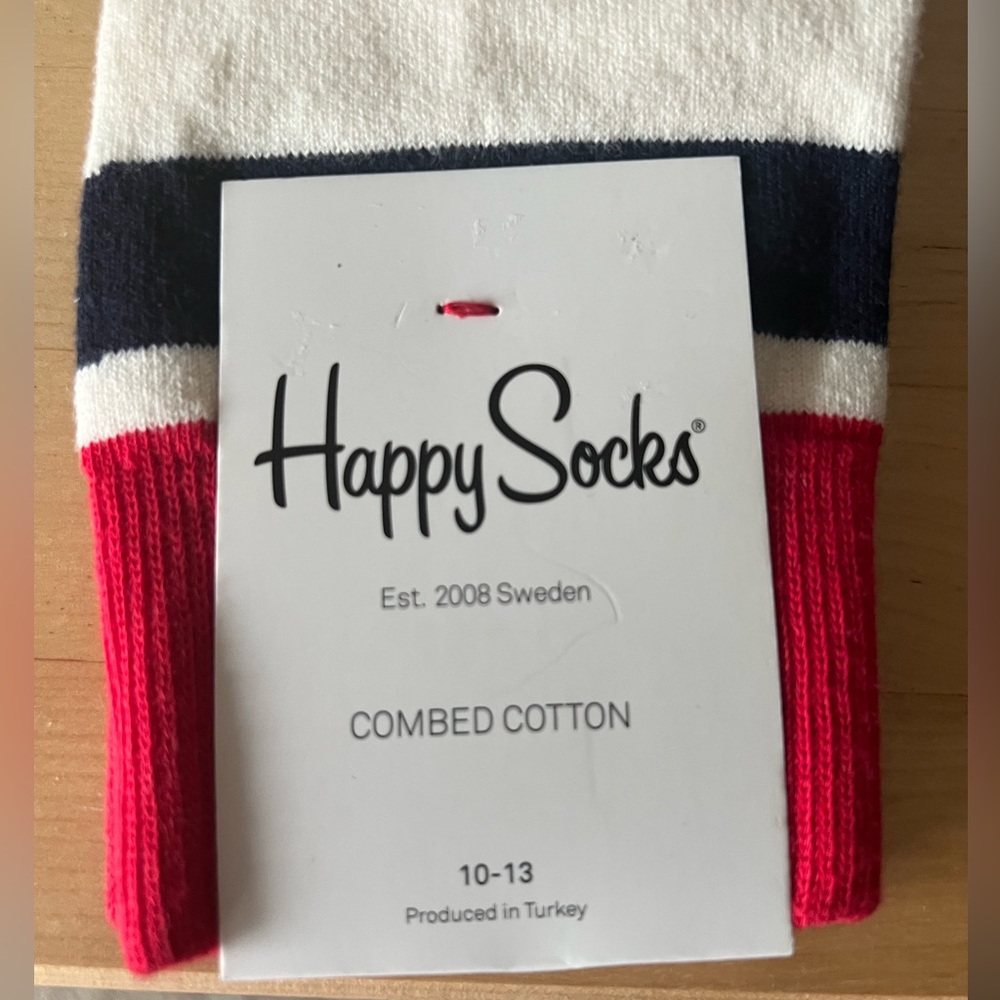 Happy Socks Red and Black Striped Socks - Picture 3 of 3